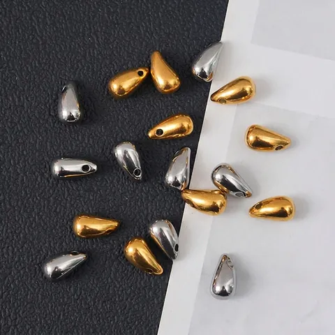 Ciondoli Goccia Acciaio Inossidabile Lucidati DIY Accessori Per Creazione Gioielli Perle Per Collane Bracciali