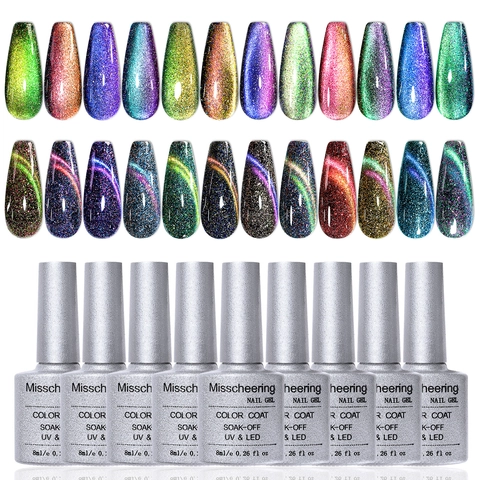 Esmalte De Uñas En Gel Ojo De Gato Arena Movediza Brillo Cristal Soak Off UV LED Gel Para Arte De Uñas Profesional