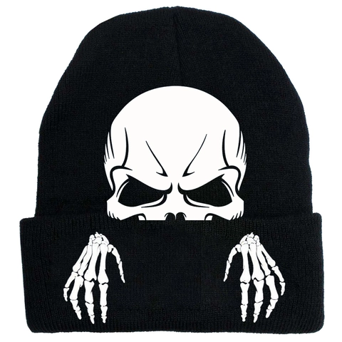 Halloween Lustige Strickmütze Für Herren Damen Winter Warm Acryl Totenkopf Kürbis Bedruckt Hip Hop Streetwear Outdoor Ski Beanie