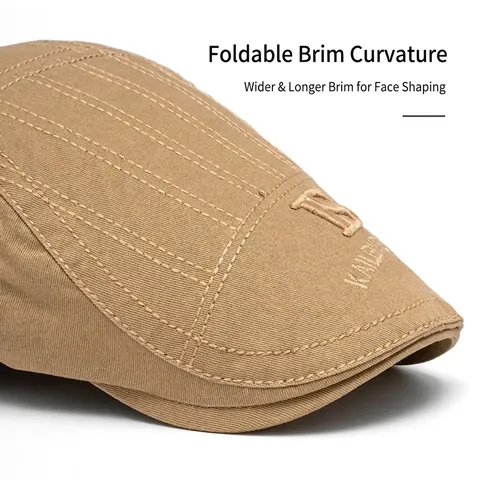 British Retro Ivy Cap Cotton Adjustable Flat Cap Breathable Sun Protection Outdoor Casual Unisex Hat