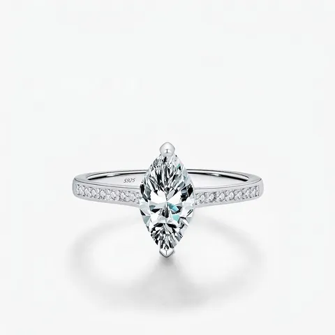 Anello In Moissanite Taglio Marquise Argento Sterling 925 Gioielli Da Sposa Fidanzamento Lusso Per Donna