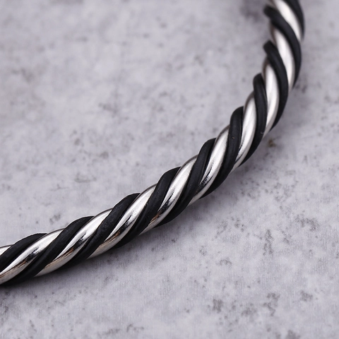 Bracciale Rigido In Acciaio Inossidabile Vichingo Lupo Leone Teschio Testa Cavo Intrecciato Punk Gotico Retro Gioielli Per Uomo