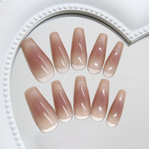 Press On Nails ABS Kunststoff Farbverlauf Cat Eye Sargform Süßer Eleganter Stil Abnehmbar Für Damen