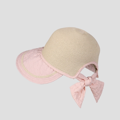 Cappello Da Sole Patchwork In Paglia E Tessuto Da Donna Pieghevole Tesa Larga Fiocco Decor Spiaggia Estate Visiera