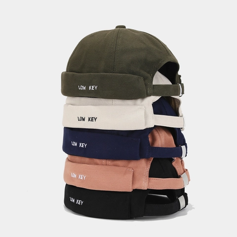 Baumwolle Docker Hat Randlose Kappe Buchstaben Stickerei Retro Streetwear Landlord Miki Beanie Unisex Verstellbar Stil