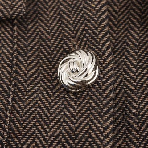 Dames Korte Visgraat Jas Met Strass Ronde Hals Losse Tweed Blazer Lange Mouwen Eenrijige Mantel