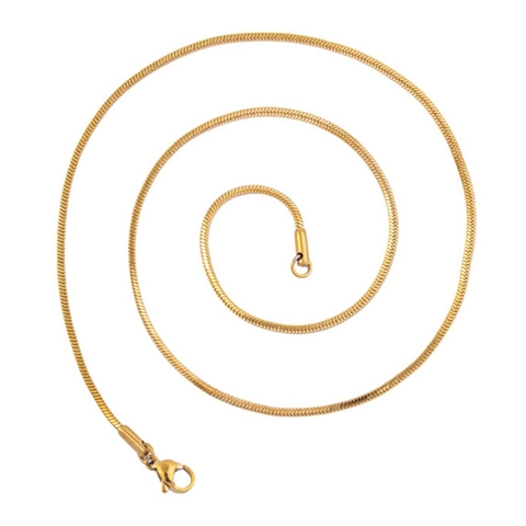 Square Snake Chain Necklace 18K Gold Plated Stainless Steel Minimalist Clavicle Jewelry For Men Women