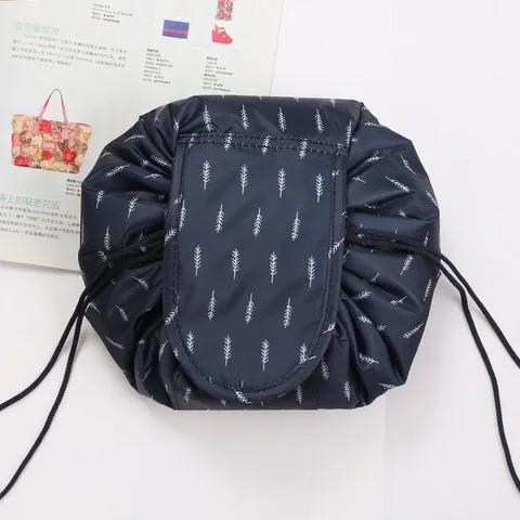 Kordelzug Kosmetiktasche Wasserdicht Polyester Faul Make-up Organizer Faltbare Reise Kulturbeutel Aufbewahrungstasche Für Frauen