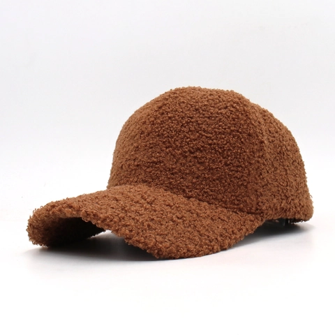 Baseballkappe Lammwolle Sherpa Teddyfleece Warm Winter Winddicht Outdoor Einfarbig Unisex Mode Sonnenschirm Hut