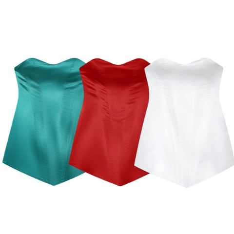 Vestido Mini Satinado Sin Tirantes Mujer Corsé Ajustado Varillas Fiesta Club Sin Mangas Elegante Color Sólido Ajustado Noche