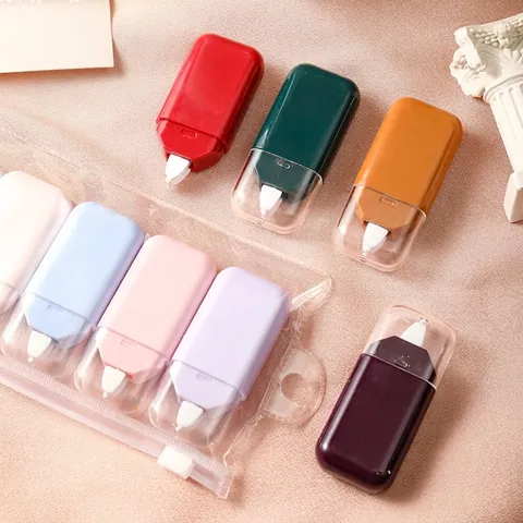 Correction Tape Smooth Gear Plastic Portable High Opacity Stationery Retro Morandi Macaron Colors For Students And Office