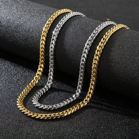 Polierte Cuban Link Halskette Und Armband 316L Edelstahl Hip Hop Punk Mode Schmuck Für Männer