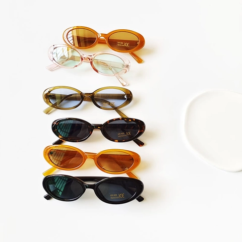 Occhiali Da Sole Per Bambini Montatura Ovale Retrò Plastica Protezione UV400 Occhiali Ragazzi Ragazze Esterno Stile INS