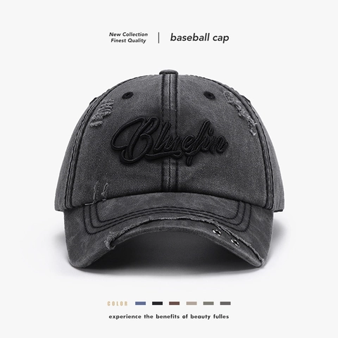 Vintage Gewaschene Baumwolle Baseballkappe 3D Buchstaben Stickerei Distressed Streetwear Verstellbare Retro Snapback Hut