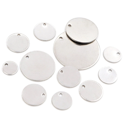 Colgantes Redondos De Acero Inoxidable En Blanco Para Fabricación De Joyas DIY Pulidos