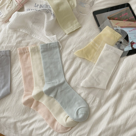 Calzini Slouch Crew Da Donna In Raso Di Gelso E Lyocell Sottili Traspiranti Freschi Estivi Stile Giapponese Tinta Unita