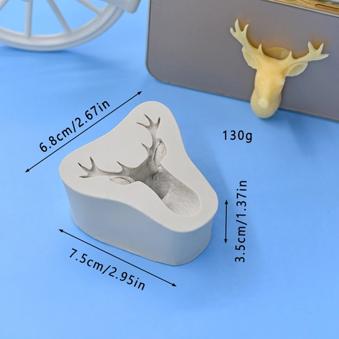 Weihnachten Hirschkopf Silikonform DIY 3D Rentier Fondant Tortendekoration Backzubehör Bastelbedarf