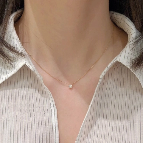 Minimalistische Ronde Cubic Zirconia Hanger Ketting Titanium Staal Sierlijke Sleutelbeen Ketting Voor Dames Elegant