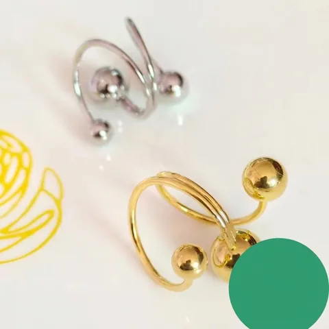 Anello Aperto a Spirale in Rame di Moda per Donna Anello per Dito Regolabile Geometrico con Sfera Planetaria Minimalista Gioiello Regalo