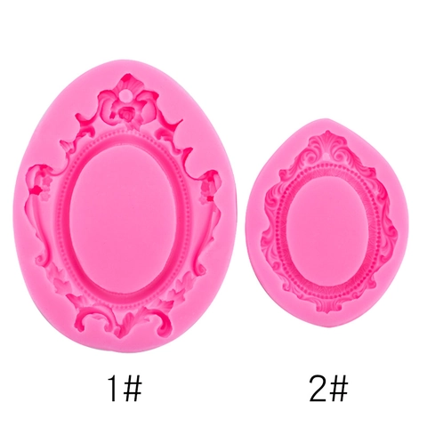 Relief Photo Frame Silicone Mold European Baroque Lace Fondant Cake Decoration Chocolate Resin DIY Craft Tool