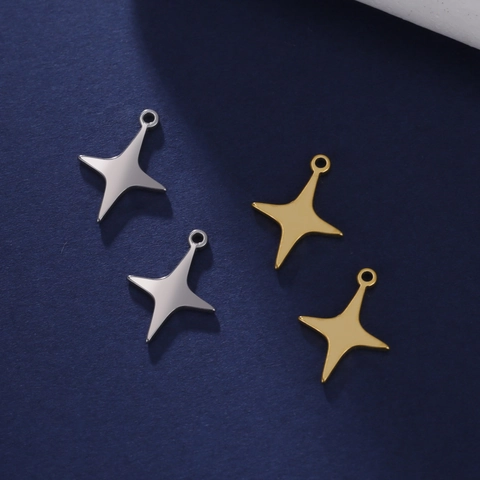 Dijes De Estrella Del Norte Acero Inoxidable Pulido Colgantes Para Joyería DIY Collar Pulsera Accesorio
