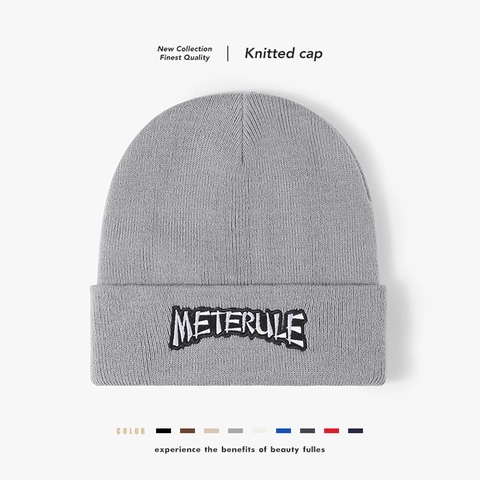 Gorro De Punto Con Bordado De Letras Cálido Acrílico Doble Capa Invierno Streetwear Exterior Hombres Mujeres
