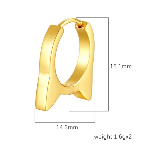 Pendientes De Aro Con Cabeza De Gato Acero Inoxidable Chapado En Oro De 18K Pulido Minimalista Joyería Para Mujeres