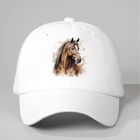 Watercolor Horse Head Print Baseball Cap Cotton Breathable Sun Protection Outdoor Casual Hat For Men Women