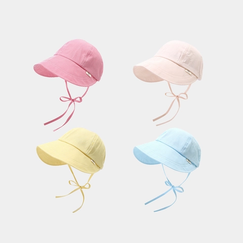 Kids Baby Sun Hat Wide Brim Striped Quick Dry Breathable Bucket Hat With Windproof Adjustable Strap For Boys Girls