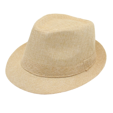 Sombrero Fedora De Paja De Papel Tejido Transpirable Protección Solar Playa Panamá Jazz Gorra Retro Simple Color Sólido Hombre Mujer