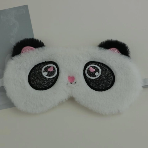 Cartoon Animal Sleep Eye Mask Soft Plush Faux Rabbit Fur Shading Light Block For Women Girls Kids Travel Home