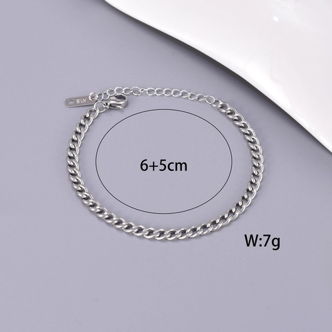 Hip Hop Titanstahl Panzerkette Armband Für Damen Herren Minimalist Silber Farbe Kette Armband Elegant Mode Schmuck