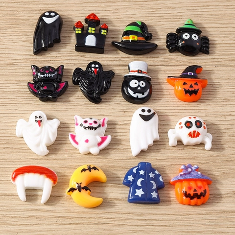 Accessori in Resina DIY per Halloween Ciondoli a Forma di Fantasma Zucca Pipistrello per Decorazione Custodia Telefono Forniture Arte