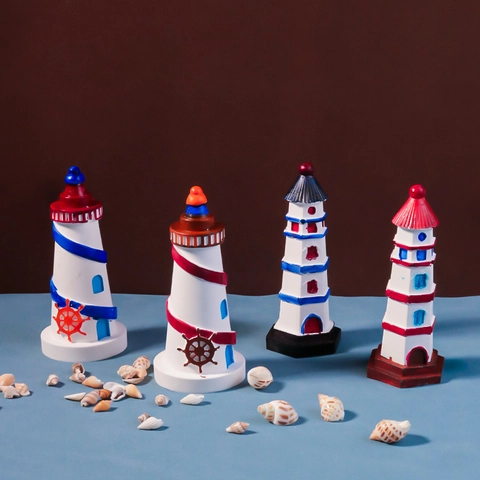 Lighthouse Silicone Mold Mediterranean Style DIY Resin Plaster Craft For Candle Making Ocean Theme Home Decoration Tool