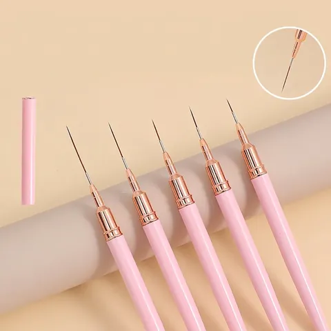 Pennelli Liner Nail Art Ultra Sottili Disegno Pittura Professionale Manico Alluminio Ghiera Rame Setole Nylon Multicolore