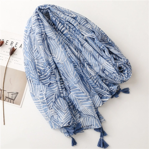 Dames Sjaal Boheemse Etnische Print Zonbescherming Voile Kwastjes Strand Reizen Omslagdoek