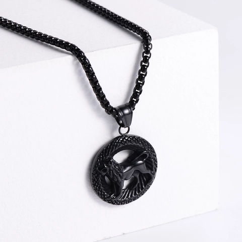 Collar Colgante Doce Constelaciones Zodiaco Acero Inoxidable 304 Vintage Simple Negro Galvanizado Para Hombres Mujeres
