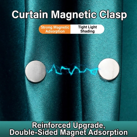 Curtain Magnetic Buckles Zinc Alloy Removable Pin Buttons Closure Strong Magnetism Light Blocking For Window Shower Drapes