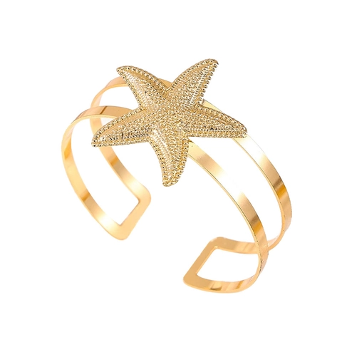 Retro Alloy Cuff Bangle Bracelet Armband Ring With Flower Butterfly Starfish Shell Snake Leaf Designs Gold Silver Plated