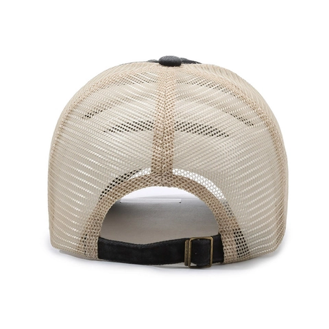 Vintage Washed Cotton Mesh Baseball Cap Distressed Retro Trucker Hat Breathable Solid Color Adjustable Sunshade Cap Men Women Outdoor Accessories