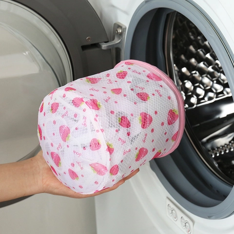 Wäschebeutel Für BHs Netz Unterwäsche Schutz Zylinder Polyester Blumendruck Reißverschluss Gegen Verformung Waschmaschine