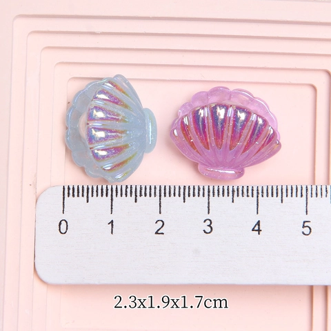 Harz Muschel Künstliche Perlen Mit Künstlicher Künstliche Perle 3D Holographisch DIY Schmuckherstellung Zubehör Für Schuh Haarnadel Dekor