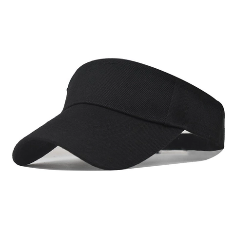 Women Summer Polyester Sun Visor Hat Empty Top Beach Sunshade Cap Outdoor Sport Tennis Golf Adjustable Solid Color Visor