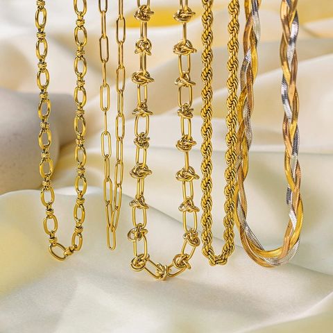 Ketting Roestvrij Staal Verguld Gelaagd Cubaanse Slang Mode Sieraden Voor Dames