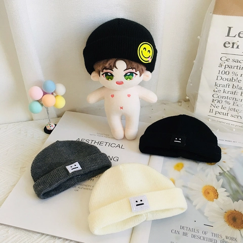 Mini Bonnets Tricotés Pour Poupées En Peluche Bonnet En Laine Smiley Flocons De Neige Accessoires Mignons
