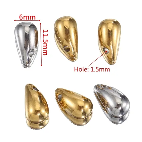 Colgantes De Gota De Agua De Acero Inoxidable Charms Pulidos Baño Oro 18K Para Fabricación De Joyas DIY Collar Pulsera