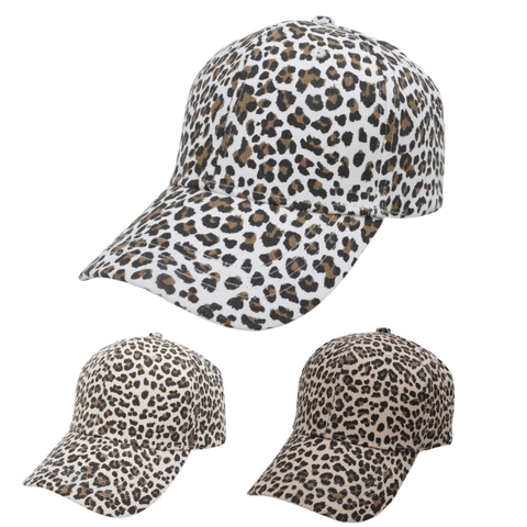 Katoenen Honkbalpet Met Luipaardprint Voor Heren Dames Verstelbare Gebogen Rand Zonnehoed Sport Casual Stijl