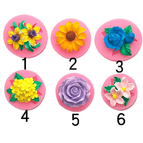 Bloem Siliconen Mallen 3D DIY Roos Pioen Lotus Fondant Cake Decoratie Bakgereedschap