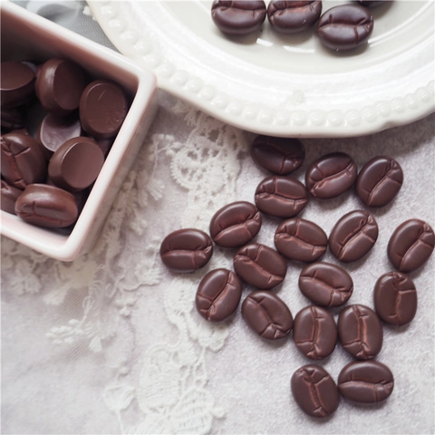 Simulation Coffee Beans Resin Charms Realistic Cocoa Bean Models DIY Phone Case Decoration Jewelry Making Craft Accessories