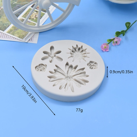 Moule En Silicone Fleur Marguerite Tournesol Rose Pour Fondant Chocolat Décoration De Gâteau DIY Artisanat Résine Plâtre